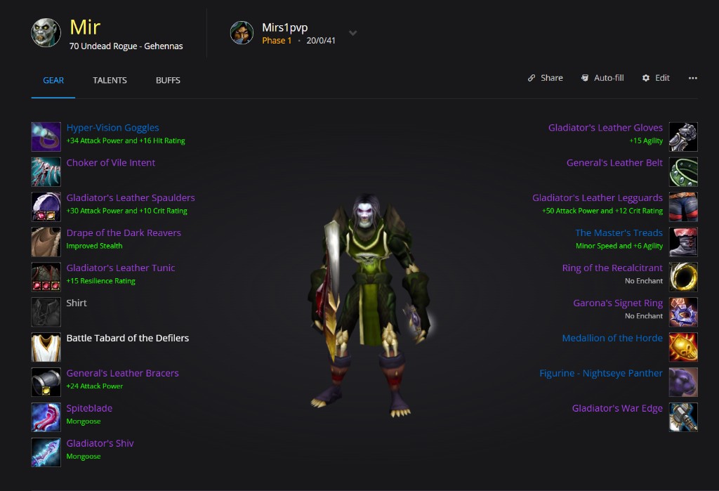 Season 1 BiS Gear Set